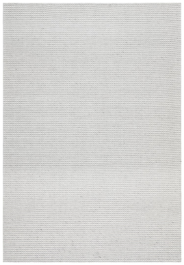 Oscar Scandinavian Grey & White Felted Wool Striped Weave Rug